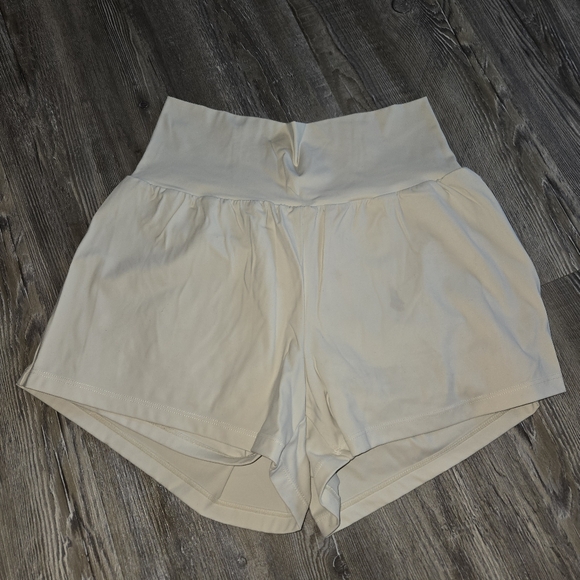 Halara Off White Women's High-Waisted Shorts - Picture 1 of 5